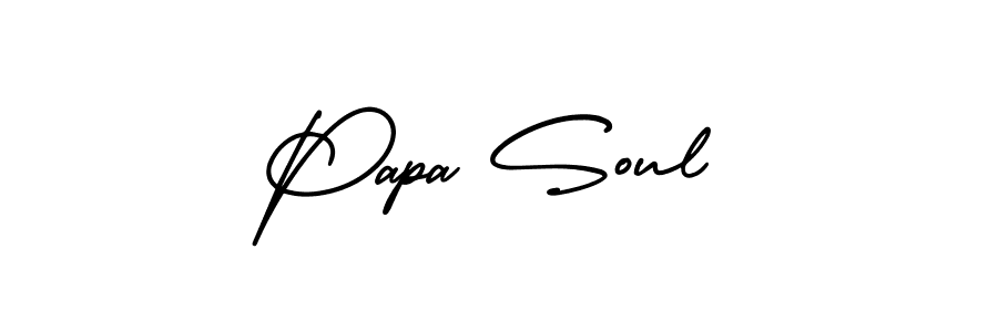 How to make Papa Soul name signature. Use AmerikaSignatureDemo-Regular style for creating short signs online. This is the latest handwritten sign. Papa Soul signature style 3 images and pictures png