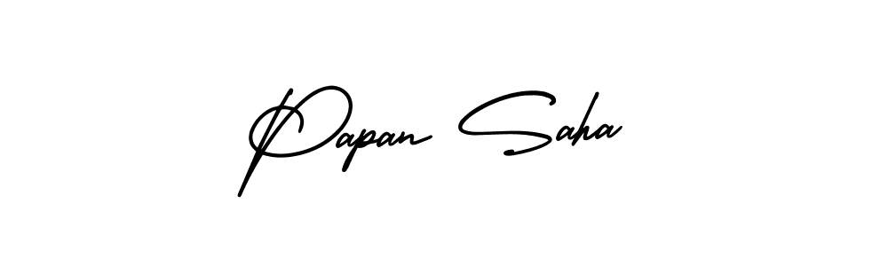 Design your own signature with our free online signature maker. With this signature software, you can create a handwritten (AmerikaSignatureDemo-Regular) signature for name Papan Saha. Papan Saha signature style 3 images and pictures png