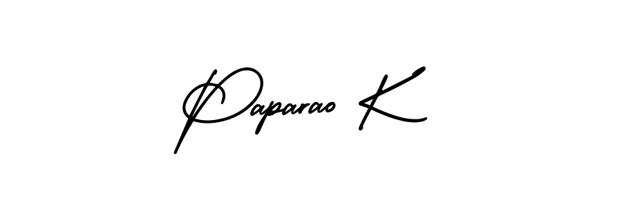 Use a signature maker to create a handwritten signature online. With this signature software, you can design (AmerikaSignatureDemo-Regular) your own signature for name Paparao K. Paparao K signature style 3 images and pictures png