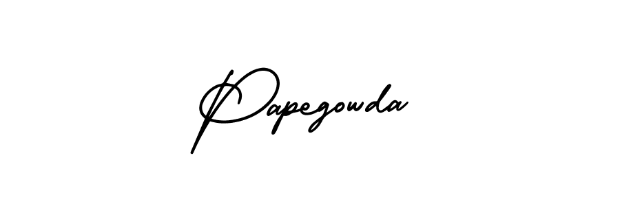 Use a signature maker to create a handwritten signature online. With this signature software, you can design (AmerikaSignatureDemo-Regular) your own signature for name Papegowda. Papegowda signature style 3 images and pictures png