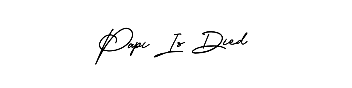 It looks lik you need a new signature style for name Papi Is Died. Design unique handwritten (AmerikaSignatureDemo-Regular) signature with our free signature maker in just a few clicks. Papi Is Died signature style 3 images and pictures png