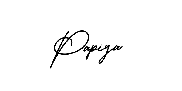 Make a beautiful signature design for name Papiya. With this signature (AmerikaSignatureDemo-Regular) style, you can create a handwritten signature for free. Papiya signature style 3 images and pictures png