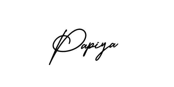 Make a beautiful signature design for name Papiya. With this signature (AmerikaSignatureDemo-Regular) style, you can create a handwritten signature for free. Papiya signature style 3 images and pictures png