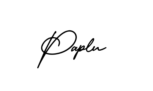 How to make Paplu name signature. Use AmerikaSignatureDemo-Regular style for creating short signs online. This is the latest handwritten sign. Paplu signature style 3 images and pictures png