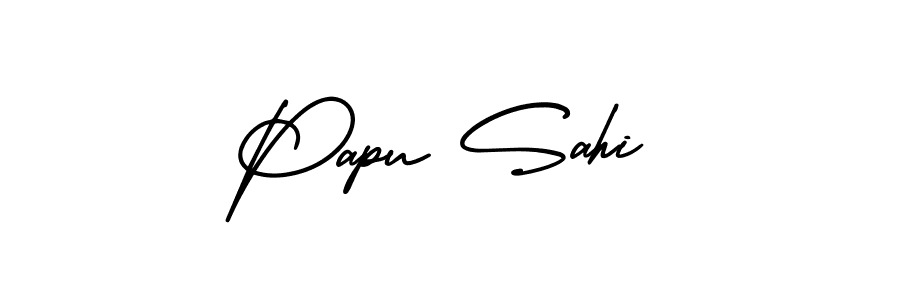Make a beautiful signature design for name Papu Sahi. With this signature (AmerikaSignatureDemo-Regular) style, you can create a handwritten signature for free. Papu Sahi signature style 3 images and pictures png