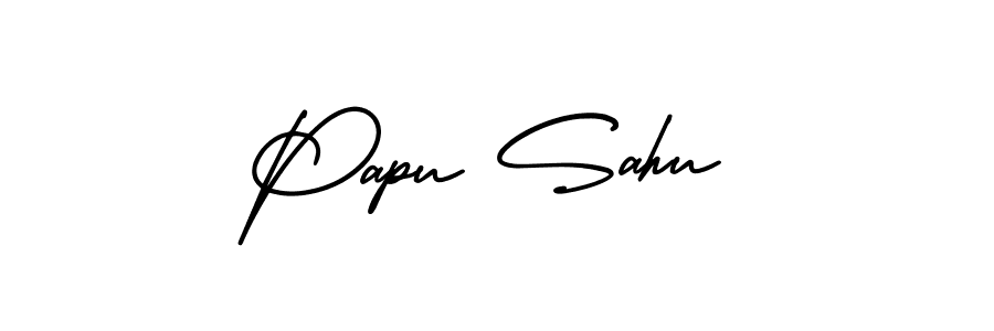 How to Draw Papu Sahu signature style? AmerikaSignatureDemo-Regular is a latest design signature styles for name Papu Sahu. Papu Sahu signature style 3 images and pictures png