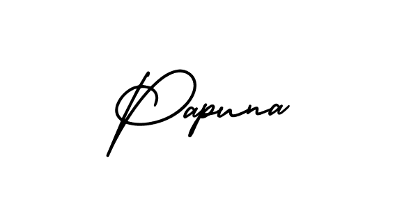 Use a signature maker to create a handwritten signature online. With this signature software, you can design (AmerikaSignatureDemo-Regular) your own signature for name Papuna. Papuna signature style 3 images and pictures png