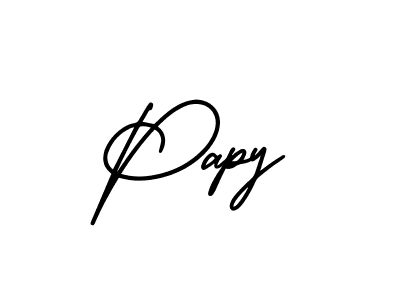 How to make Papy name signature. Use AmerikaSignatureDemo-Regular style for creating short signs online. This is the latest handwritten sign. Papy signature style 3 images and pictures png