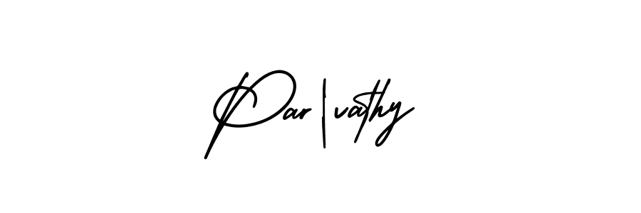How to make Par|vathy name signature. Use AmerikaSignatureDemo-Regular style for creating short signs online. This is the latest handwritten sign. Par|vathy signature style 3 images and pictures png