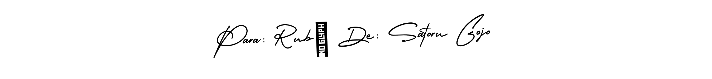 How to Draw Para: Rubí De: Satoru Gojo signature style? AmerikaSignatureDemo-Regular is a latest design signature styles for name Para: Rubí De: Satoru Gojo. Para: Rubí De: Satoru Gojo signature style 3 images and pictures png
