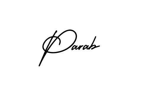 Design your own signature with our free online signature maker. With this signature software, you can create a handwritten (AmerikaSignatureDemo-Regular) signature for name Parab. Parab signature style 3 images and pictures png