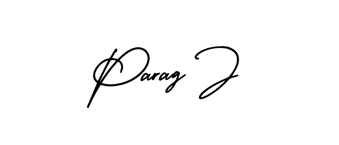 Create a beautiful signature design for name Parag J. With this signature (AmerikaSignatureDemo-Regular) fonts, you can make a handwritten signature for free. Parag J signature style 3 images and pictures png