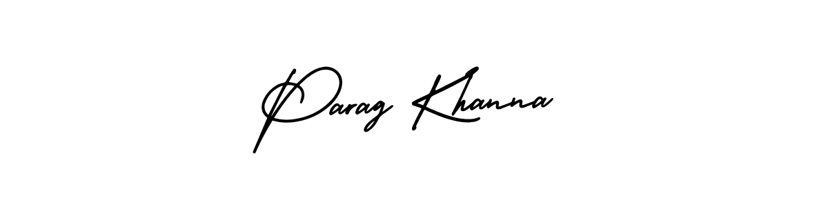 How to make Parag Khanna name signature. Use AmerikaSignatureDemo-Regular style for creating short signs online. This is the latest handwritten sign. Parag Khanna signature style 3 images and pictures png