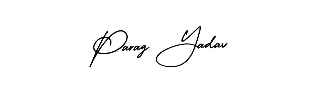 Similarly AmerikaSignatureDemo-Regular is the best handwritten signature design. Signature creator online .You can use it as an online autograph creator for name Parag Yadav. Parag Yadav signature style 3 images and pictures png