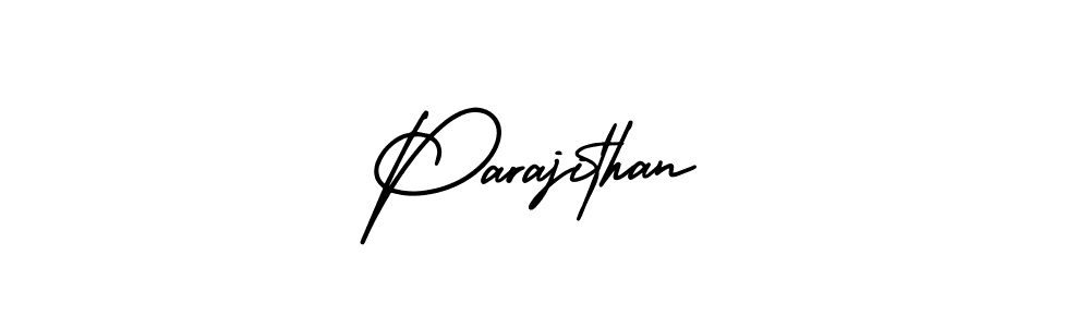 How to make Parajithan signature? AmerikaSignatureDemo-Regular is a professional autograph style. Create handwritten signature for Parajithan name. Parajithan signature style 3 images and pictures png