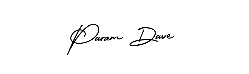 Similarly AmerikaSignatureDemo-Regular is the best handwritten signature design. Signature creator online .You can use it as an online autograph creator for name Param Dave. Param Dave signature style 3 images and pictures png