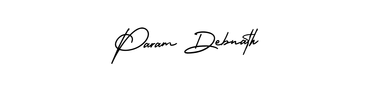 How to make Param Debnath name signature. Use AmerikaSignatureDemo-Regular style for creating short signs online. This is the latest handwritten sign. Param Debnath signature style 3 images and pictures png