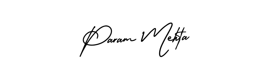 Param Mehta stylish signature style. Best Handwritten Sign (AmerikaSignatureDemo-Regular) for my name. Handwritten Signature Collection Ideas for my name Param Mehta. Param Mehta signature style 3 images and pictures png