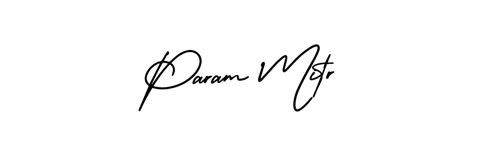 Check out images of Autograph of Param Mitr name. Actor Param Mitr Signature Style. AmerikaSignatureDemo-Regular is a professional sign style online. Param Mitr signature style 3 images and pictures png