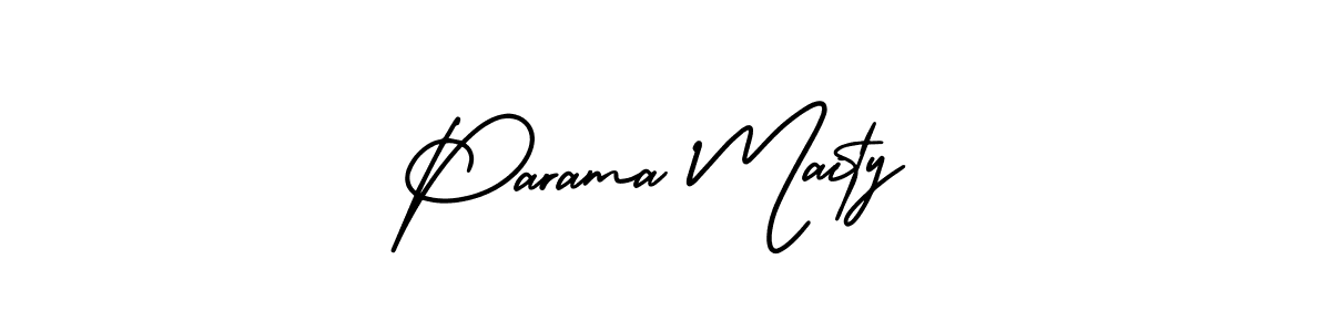 How to make Parama Maity name signature. Use AmerikaSignatureDemo-Regular style for creating short signs online. This is the latest handwritten sign. Parama Maity signature style 3 images and pictures png