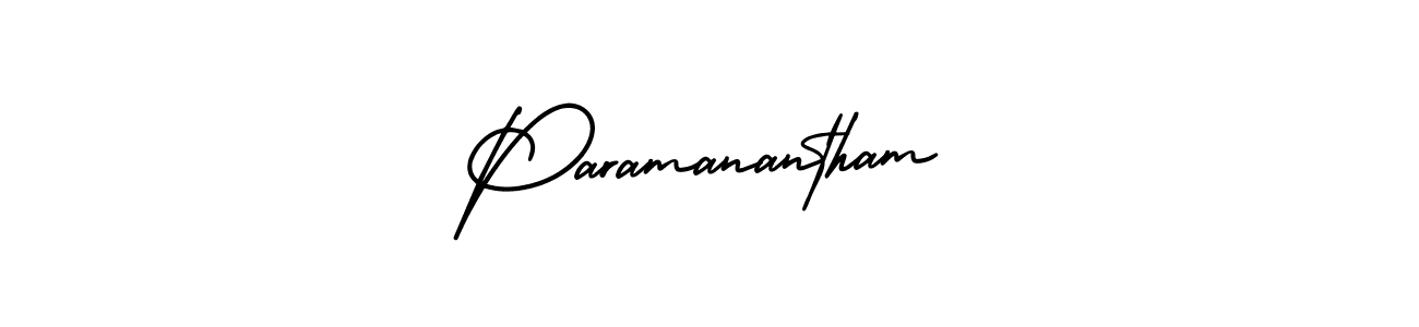The best way (AmerikaSignatureDemo-Regular) to make a short signature is to pick only two or three words in your name. The name Paramanantham include a total of six letters. For converting this name. Paramanantham signature style 3 images and pictures png