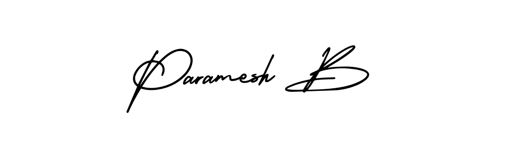 Use a signature maker to create a handwritten signature online. With this signature software, you can design (AmerikaSignatureDemo-Regular) your own signature for name Paramesh B. Paramesh B signature style 3 images and pictures png
