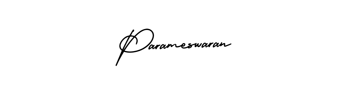 You should practise on your own different ways (AmerikaSignatureDemo-Regular) to write your name (Parameswaran) in signature. don't let someone else do it for you. Parameswaran signature style 3 images and pictures png