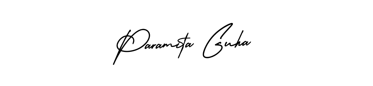 AmerikaSignatureDemo-Regular is a professional signature style that is perfect for those who want to add a touch of class to their signature. It is also a great choice for those who want to make their signature more unique. Get Paramita Guha name to fancy signature for free. Paramita Guha signature style 3 images and pictures png