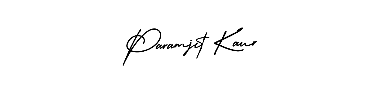 The best way (AmerikaSignatureDemo-Regular) to make a short signature is to pick only two or three words in your name. The name Paramjit Kaur include a total of six letters. For converting this name. Paramjit Kaur signature style 3 images and pictures png