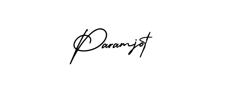 How to make Paramjot name signature. Use AmerikaSignatureDemo-Regular style for creating short signs online. This is the latest handwritten sign. Paramjot signature style 3 images and pictures png