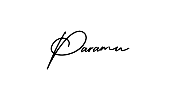 The best way (AmerikaSignatureDemo-Regular) to make a short signature is to pick only two or three words in your name. The name Paramu include a total of six letters. For converting this name. Paramu signature style 3 images and pictures png