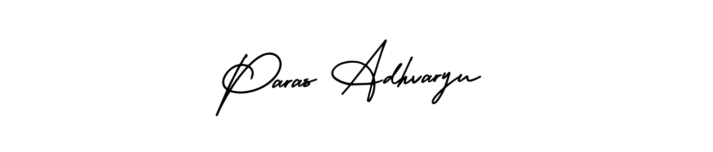 Similarly AmerikaSignatureDemo-Regular is the best handwritten signature design. Signature creator online .You can use it as an online autograph creator for name Paras Adhvaryu. Paras Adhvaryu signature style 3 images and pictures png