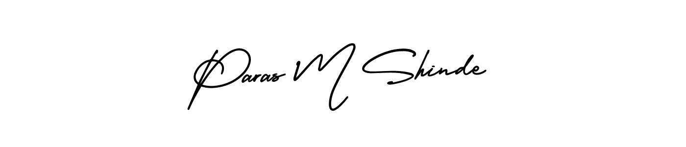 How to make Paras M Shinde name signature. Use AmerikaSignatureDemo-Regular style for creating short signs online. This is the latest handwritten sign. Paras M Shinde signature style 3 images and pictures png