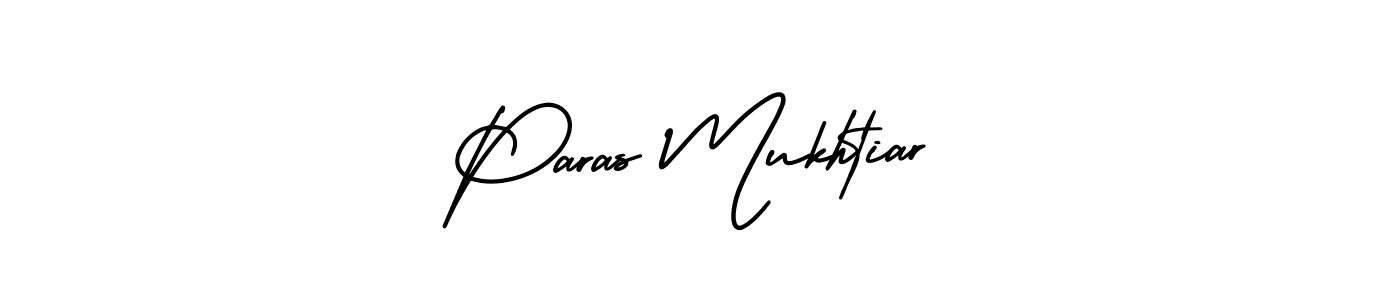 AmerikaSignatureDemo-Regular is a professional signature style that is perfect for those who want to add a touch of class to their signature. It is also a great choice for those who want to make their signature more unique. Get Paras Mukhtiar name to fancy signature for free. Paras Mukhtiar signature style 3 images and pictures png