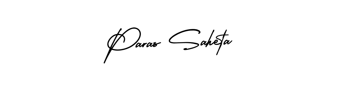 The best way (AmerikaSignatureDemo-Regular) to make a short signature is to pick only two or three words in your name. The name Paras Saheta include a total of six letters. For converting this name. Paras Saheta signature style 3 images and pictures png