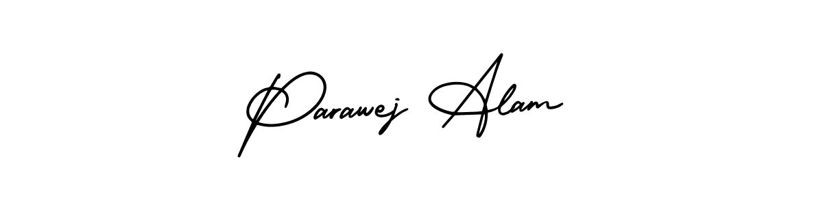 The best way (AmerikaSignatureDemo-Regular) to make a short signature is to pick only two or three words in your name. The name Parawej Alam include a total of six letters. For converting this name. Parawej Alam signature style 3 images and pictures png