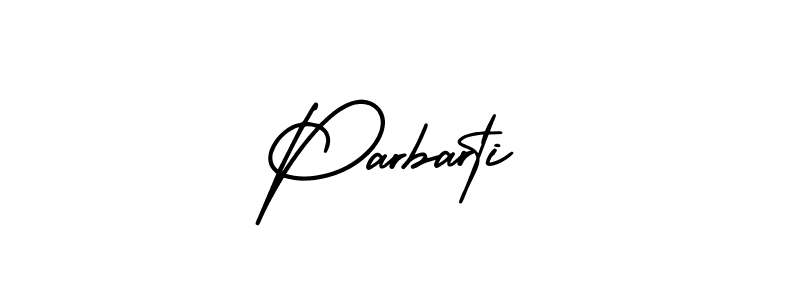 The best way (AmerikaSignatureDemo-Regular) to make a short signature is to pick only two or three words in your name. The name Parbarti include a total of six letters. For converting this name. Parbarti signature style 3 images and pictures png