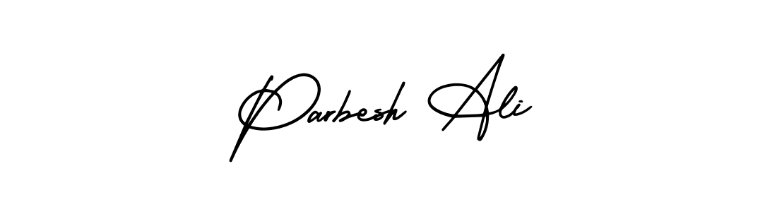 How to make Parbesh Ali signature? AmerikaSignatureDemo-Regular is a professional autograph style. Create handwritten signature for Parbesh Ali name. Parbesh Ali signature style 3 images and pictures png