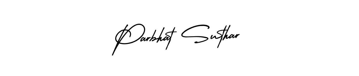 Create a beautiful signature design for name Parbhat Suthar. With this signature (AmerikaSignatureDemo-Regular) fonts, you can make a handwritten signature for free. Parbhat Suthar signature style 3 images and pictures png