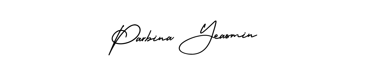 AmerikaSignatureDemo-Regular is a professional signature style that is perfect for those who want to add a touch of class to their signature. It is also a great choice for those who want to make their signature more unique. Get Parbina Yeasmin name to fancy signature for free. Parbina Yeasmin signature style 3 images and pictures png