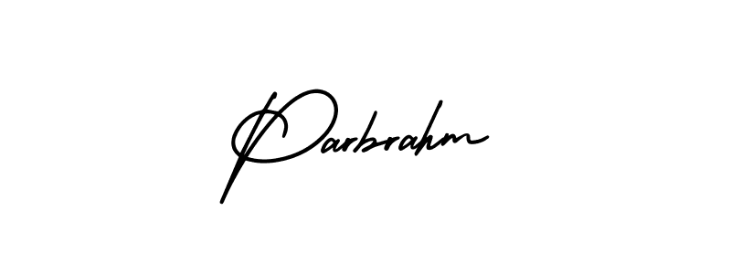 The best way (AmerikaSignatureDemo-Regular) to make a short signature is to pick only two or three words in your name. The name Parbrahm include a total of six letters. For converting this name. Parbrahm signature style 3 images and pictures png