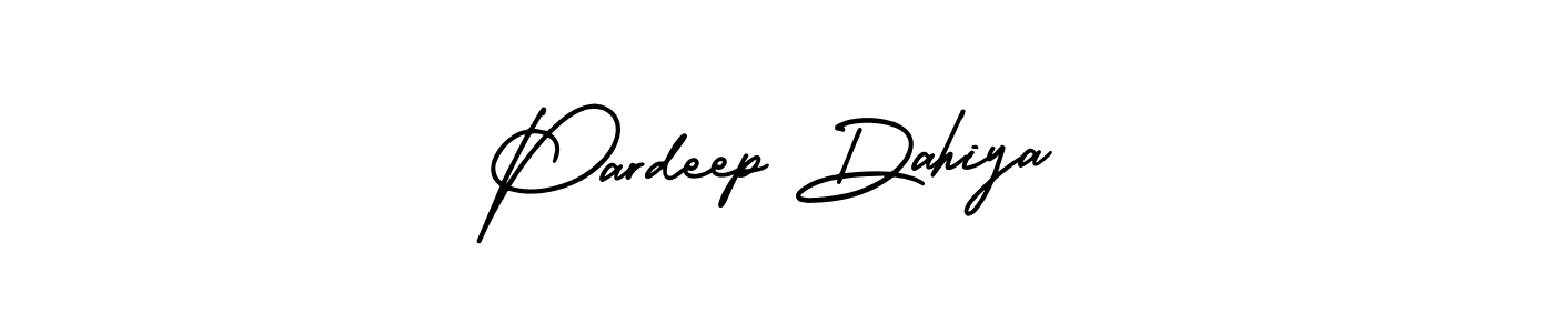 You should practise on your own different ways (AmerikaSignatureDemo-Regular) to write your name (Pardeep Dahiya) in signature. don't let someone else do it for you. Pardeep Dahiya signature style 3 images and pictures png