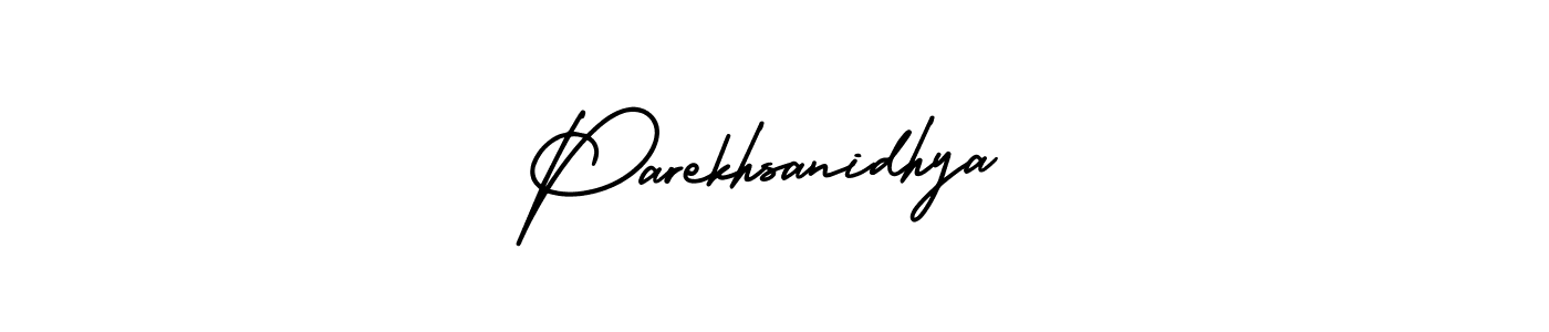 Use a signature maker to create a handwritten signature online. With this signature software, you can design (AmerikaSignatureDemo-Regular) your own signature for name Parekhsanidhya. Parekhsanidhya signature style 3 images and pictures png