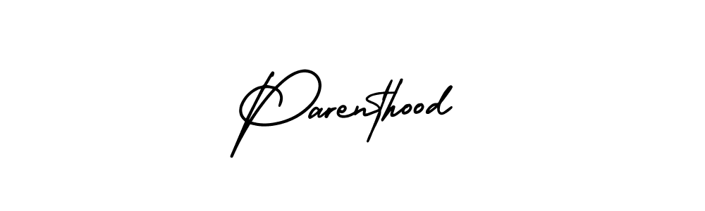 It looks lik you need a new signature style for name Parenthood. Design unique handwritten (AmerikaSignatureDemo-Regular) signature with our free signature maker in just a few clicks. Parenthood signature style 3 images and pictures png