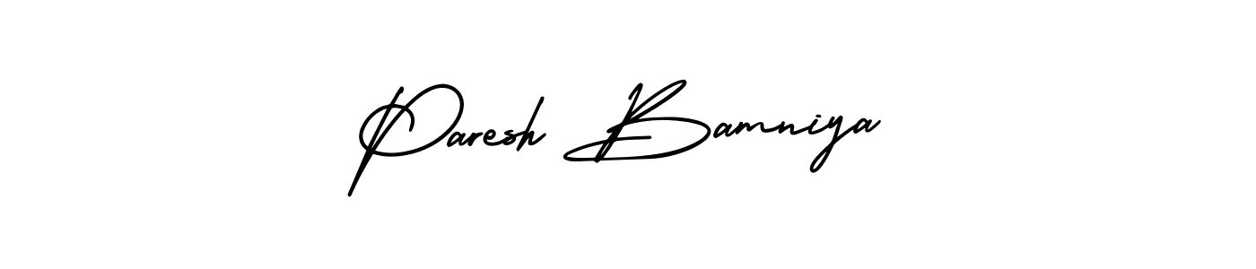 Create a beautiful signature design for name Paresh Bamniya. With this signature (AmerikaSignatureDemo-Regular) fonts, you can make a handwritten signature for free. Paresh Bamniya signature style 3 images and pictures png