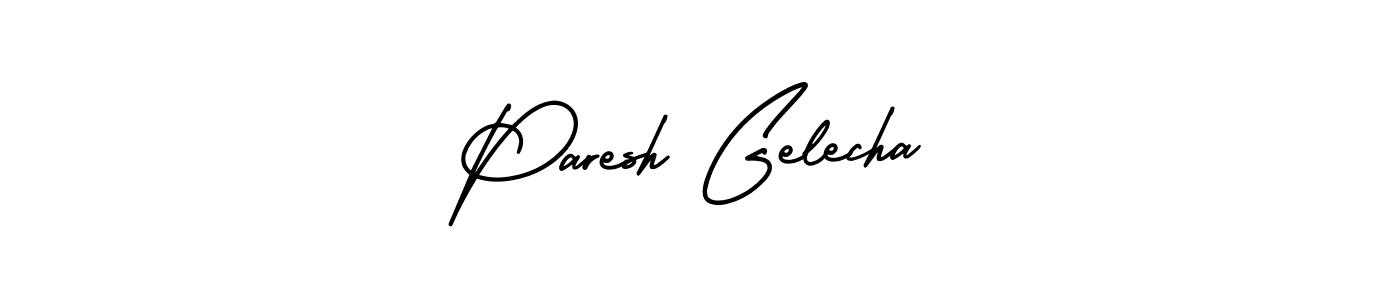 How to make Paresh Gelecha name signature. Use AmerikaSignatureDemo-Regular style for creating short signs online. This is the latest handwritten sign. Paresh Gelecha signature style 3 images and pictures png