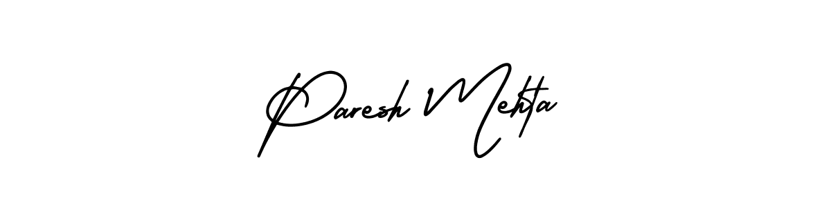 The best way (AmerikaSignatureDemo-Regular) to make a short signature is to pick only two or three words in your name. The name Paresh Mehta include a total of six letters. For converting this name. Paresh Mehta signature style 3 images and pictures png