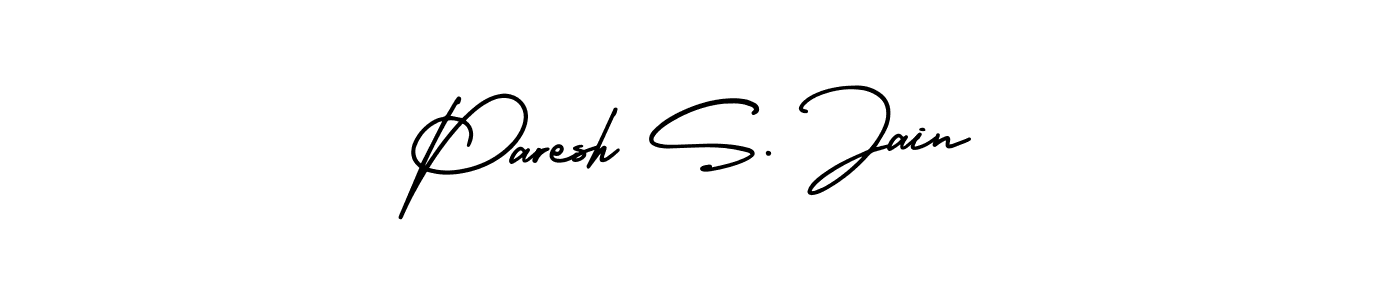 This is the best signature style for the Paresh S. Jain name. Also you like these signature font (AmerikaSignatureDemo-Regular). Mix name signature. Paresh S. Jain signature style 3 images and pictures png