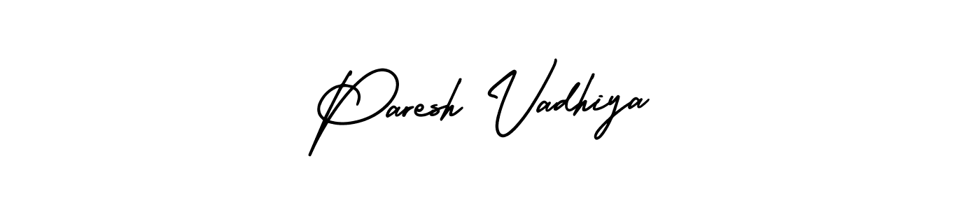 Paresh Vadhiya stylish signature style. Best Handwritten Sign (AmerikaSignatureDemo-Regular) for my name. Handwritten Signature Collection Ideas for my name Paresh Vadhiya. Paresh Vadhiya signature style 3 images and pictures png