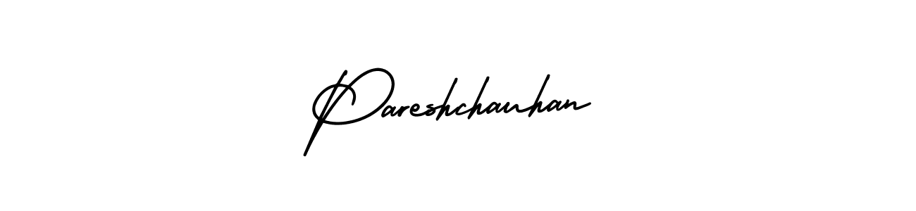 How to make Pareshchauhan name signature. Use AmerikaSignatureDemo-Regular style for creating short signs online. This is the latest handwritten sign. Pareshchauhan signature style 3 images and pictures png